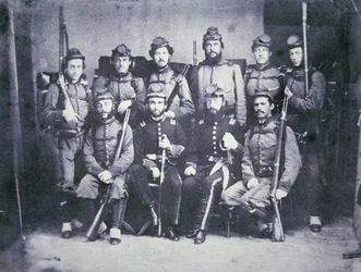 Os Cadetes Charleston Zouave do Exército Confederado