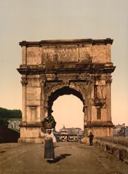 O Arco Triunfal de Tito, Roma, c.1890-1900 (impressão fotomecânica)