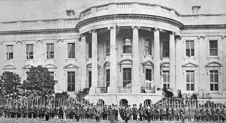 A Casa Branca, Washington D.C., no início da Guerra Civil Americana.