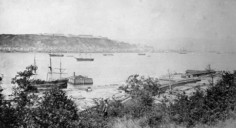 Vista, de, cidade quebec, através, a, porto, c.1880-95