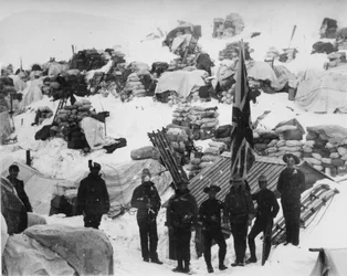 Yukon / Klondike Gold Rush em 1898 (foto a p/b)