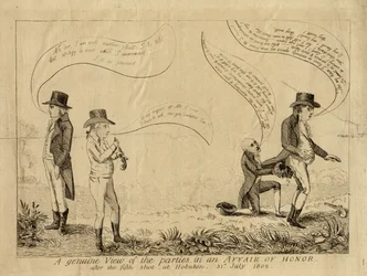 Uma Visão Genuína das Partes em um Caso de Honra após o Quinto Tiro em Hoboken, em 31 de julho de 1802