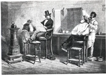 Uma barbearia de Richmond, 1861