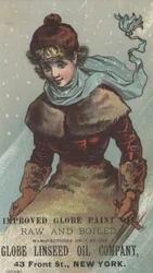 Propaganda para a Globe Linseed Oil Company Imprimiu a Globe Paint, c.1880