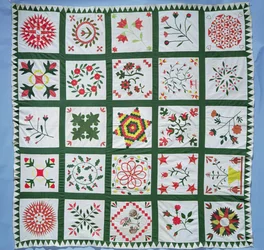 Edredom de álbum com flores temporada, 1844 (algodão)