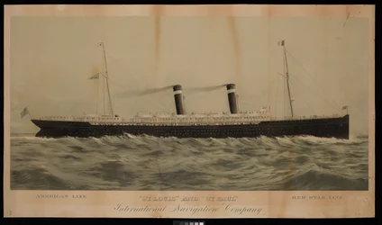 American Line St Louis e St Paul Red Star Line International Navigation Company (cromolitografia)
