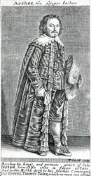 Archee, o bobo dos reis, um retrato de Archibald Armstrong, por Thomas Cecill, 1639-1640