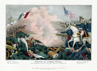 Batalha de Buena Vista, travada em 23 de fevereiro de 1847, o exército americano sob o comando de Gen "l Taylor foi completamente vitorioso