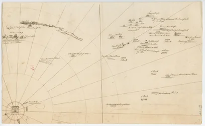 Plano de batalha para o cerco do porto de Boston, c.1775-1776