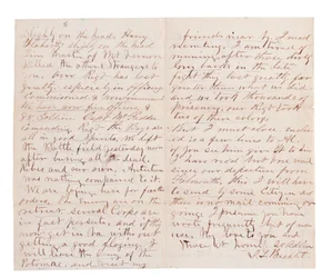 Carta de relatório de batalha de G. L. Brehct (caneta e tinta sobre papel)