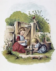 Jogo Caillou em "Schnik, schnak, trivialidades para os pequenos", jogos infantis. ed. London- Georges Ronthedge e filhos. New York, The broad way Ludgate n.d. c. 1890.