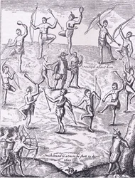 Capitão Smith levado cativo pelos índios, ilustração de Cassell
