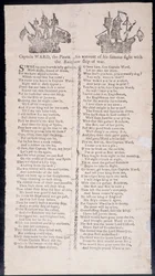 Capitão Wards batalha com o navio de guerra do arco-íris, broadside impresso 1775 (impressão)