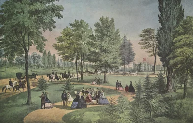 Central Park, The Drive, Currier e Ives, pub. 1862