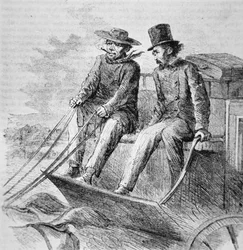 Charlie Parkhurst (1812-79) cocheiro de diligência do Velho Oeste (litho)