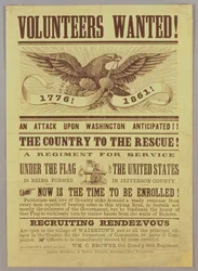 Cartaz de recrutamento para a Guerra Civil, 1861