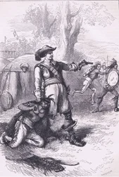 Coronel Atherton e os índios 1661, ilustração de Cassell