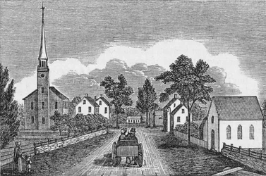 Igrejas Congregacionais e Episcopais, East Haven, de &39;Coleções Históricas de Connecticut&39;, de John Warner Barber, 1856