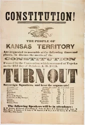Constituição! O povo do Território do Kansas é solicitado a montar ..., impresso pela ECK Garvey & Co., c.23 de outubro de 1855