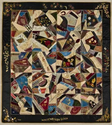 Colcha de retalhos, c.1875-1900 (seda, brocado e veludo)