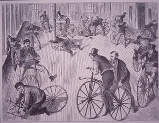 Escola de ciclismo (velocipede), Nova Iorque, EUA