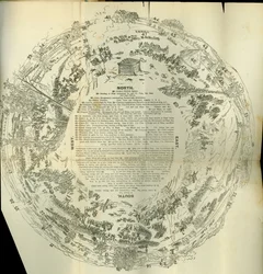 Mapa desdobrável de Cyclorama detalhando a História da Grande Rebelião, c.1870