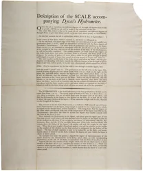 Descrição da Escala do Hidrômetro Dycass, 1790