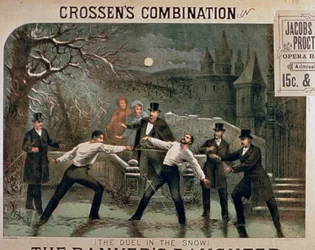 Duel in the Snow, pôster de The Bankers Daughter, estrelado por Crossens Combination no Jacobs & Procter Opera House