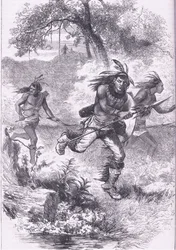 Vôo dos índios após o massacre, ilustração de Cassell