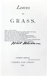 Frontispício para folhas de grama por Walt Whitman (1819-92), pub. em 1876