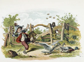 Campo de jogo em "Schnik, schnak, trifles for the little ones", jogos para crianças. ed. Londres - Georges Ronthedge and sons. Nova Iorque, The broad way Ludgate n.d. c. 1890.