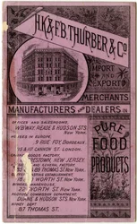 Livreto comercial HK & FB Thurber & Co., recto (brochura gravada)