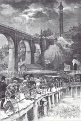 Ponte alta sobre o rio Harlem, transportando água doce do condado de Westchester para o reservatório do Central Park.