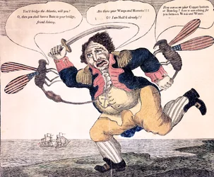 John Bull picou a agonia pelo Wasp e Hornet, c.1813