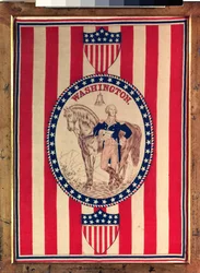 Lenço representando um retrato equestre completo de George Washington, c.1876 (algodão)
