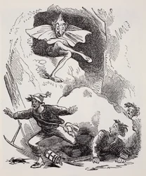 Kobolds, de O Guia Mundial dos Gnomos, Fadas, Elfos e Outros Seres Pequenos, de Thomas Keightley (1789-1872), publicado em 1880