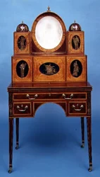 Escrivaninha da Ladys, 1795-1810 (mogno incrustado com madeira acetinada)