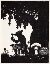 Leprechaun, de O Guia Mundial dos Gnomos, Fadas, Elfos e Outros Seres Pequenos, de Thomas Keightley (1789-1872), publicado em 1880