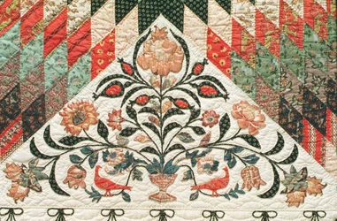 Edredão de padrão de estrela solitária, c.1850 (algodão) (ver também 51714)