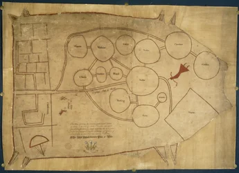Mapa das terras indígenas, c.1721-25 (vellum)
