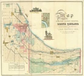 Mapa do sul de Chicago, 1871