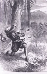 Assassinato do assistente de White, ilustração da História dos Estados Unidos de Cassell, publicada por Petter & Galpin, c. 1890