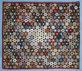 Colcha de quebra-cabeça de flor óptica, 1854 (seda)