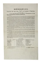Liga dos Direitos Iguais do Estado da Pensilvânia, Memorial da Liga dos Direitos Iguais do Estado da Pensilvânia, à Assembléia Legislativa da Pensilvânia, 20 de janeiro de 1865