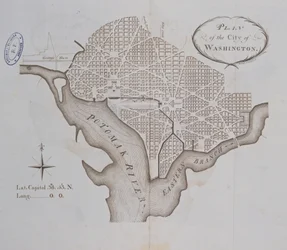 Plano da cidade de Washington como originalmente estabelecido em 1793