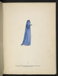 Placa 7. Um fantasma em azul.  Espectropia; ou, Surpreendentes ilusões espectrais mostrando fantasmas por toda parte, e de qualquer cor, etc. ser. 1.  J.H. Marrom  1864