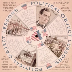 Lições de objeto político, cartaz da campanha presidencial americana para William McKinley (1843-1901) c.1897