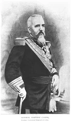 Retrato do General Martinez Campos (1831-1900) de The Story of Cuba, de Murat Halstead, publicado em 1898