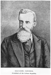 Retrato de Salvador Cisneros Betancourt (1828-1914) da história de Cuba por Murat Halstead, publicado em 1898