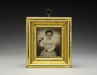 Retrato de uma jovem, c.1846 (aquarela sobre marfim, madeira e vidro)